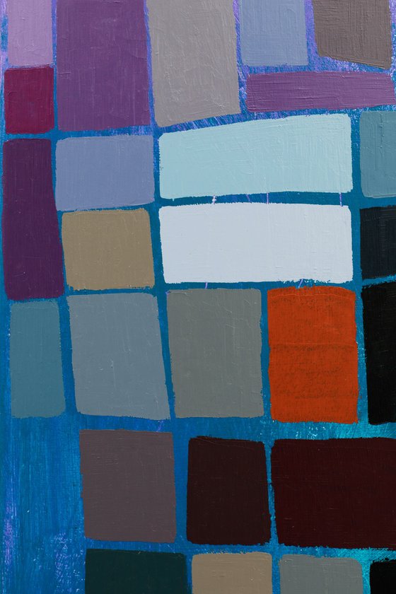 Squares / Turquoise Purple Orange