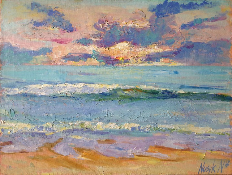 Sunset Oil Painting Sea Sky Seascape Original O Artfinder