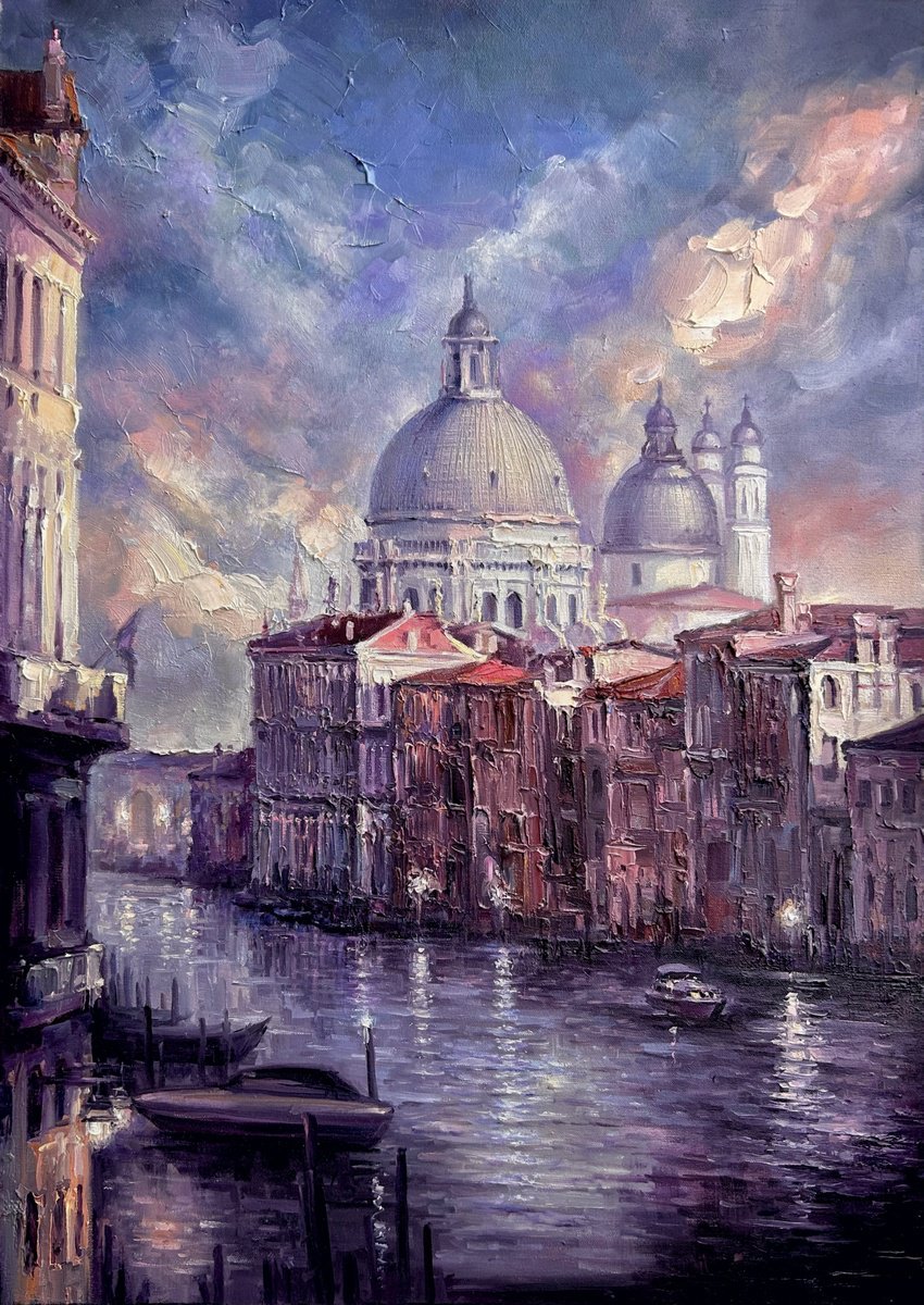 Violet Grand Canal By Artem Grunyka, 20 X 28, Artwork For Sale On Artfinder
