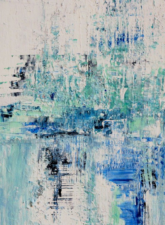 FROZEN RIVER ABSTRACT PAINTING 50X70 CM