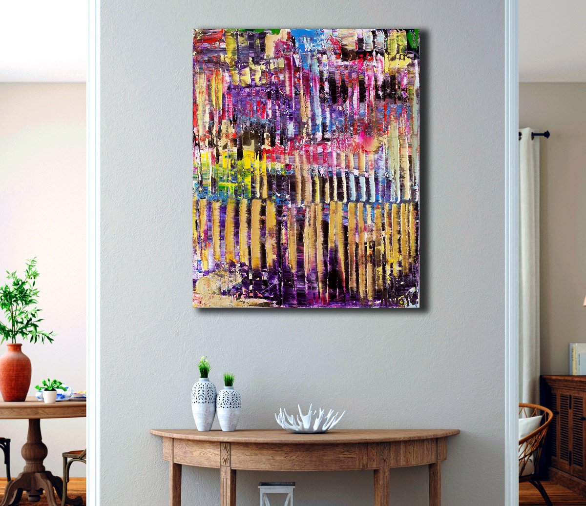 Abstract Acrylic Painting By Nestor Toro, 16 X 20", Summer Electric 4, Original Artwork