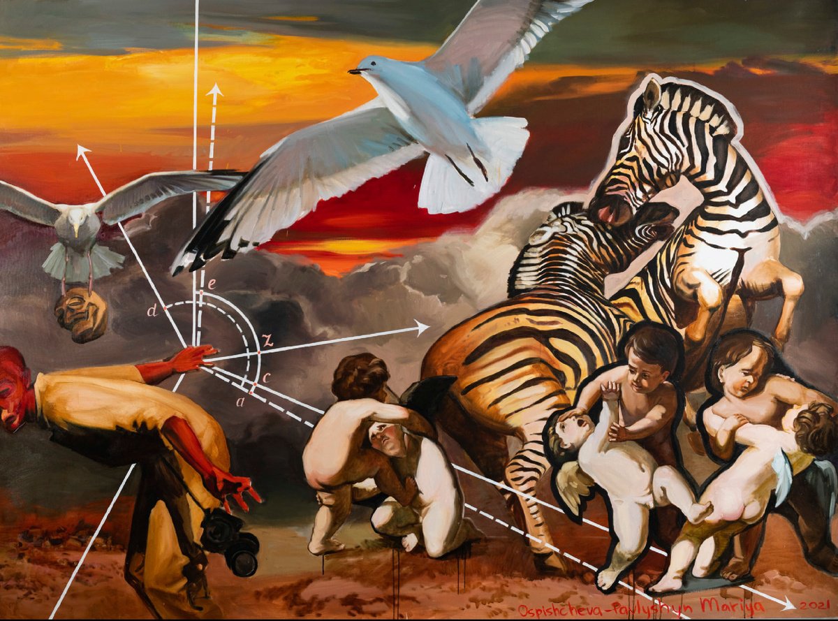 Impressionistic Animal Oil Painting By Dita Galas, 106 X 79, Aut Vincere, Aut Mori, Original Artwork