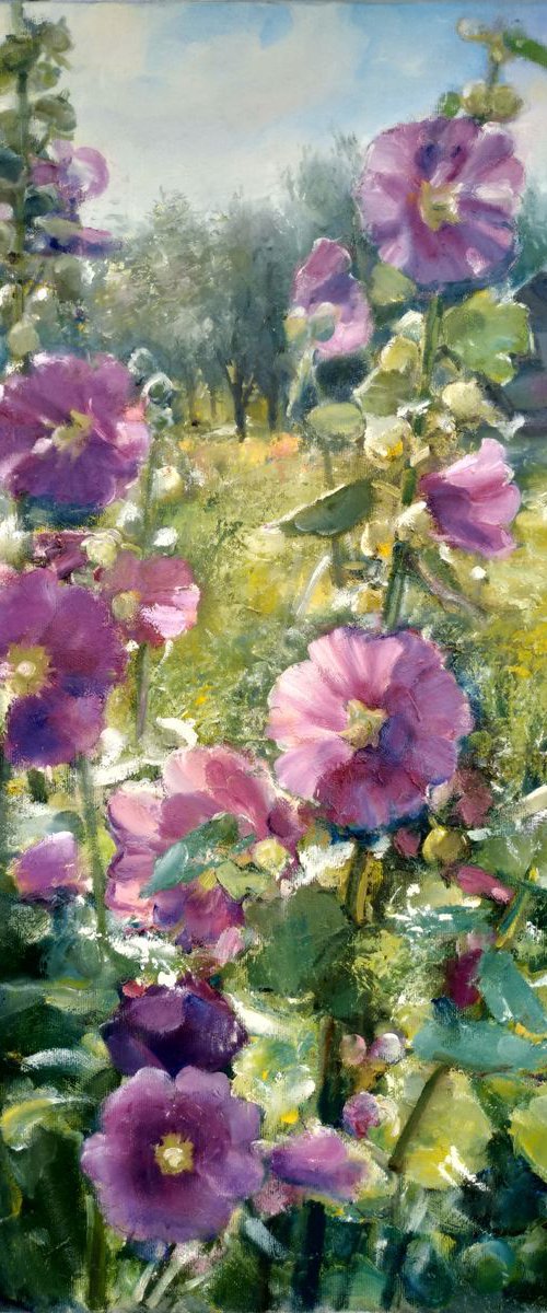 Mallows in my village by Valentina Andrukhova