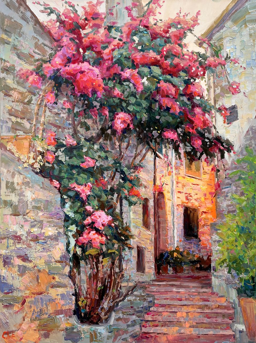 Evening Courtyard By Evgeny Chernyakovsky, 27 X 35, Artwork For Sale On Artfinder