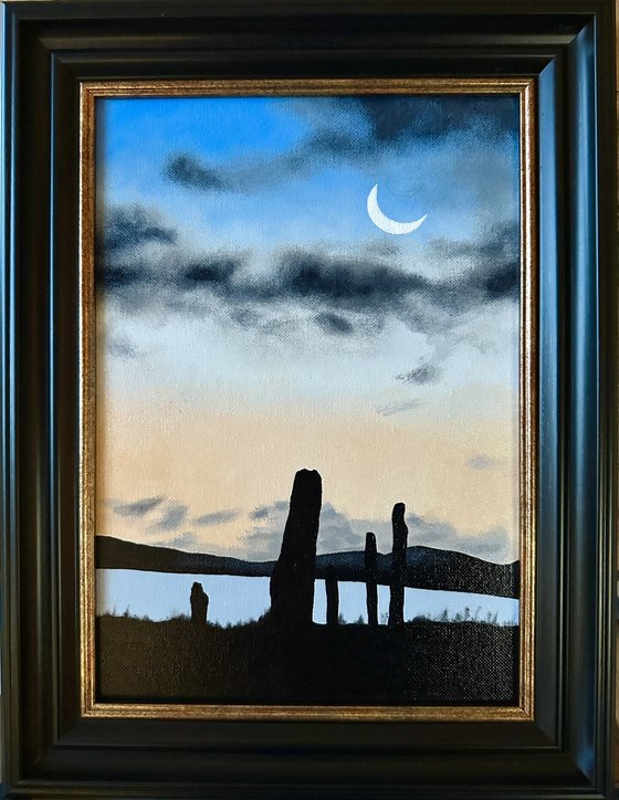 Moon over Brodgar