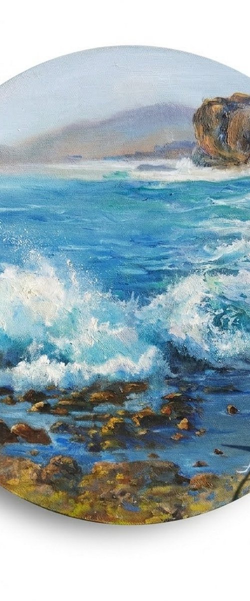 Crashing Waves at the Rocky Shore by Ann Krasikova