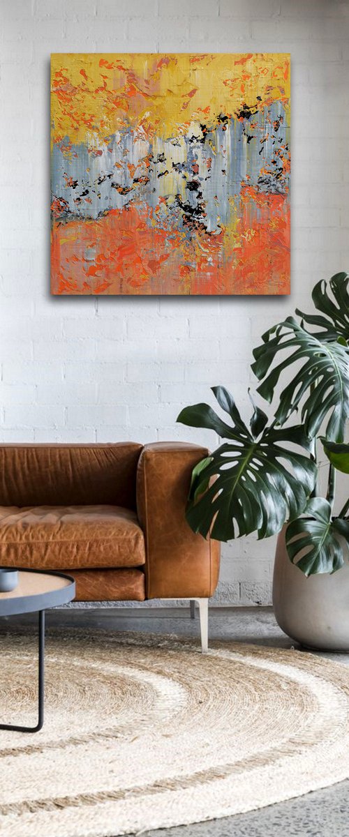 100x100cm. / abstract painting / Abstract 2250 by Alex Senchenko