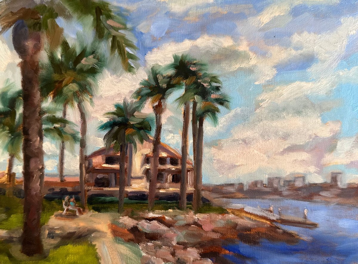 Impressionistic Landscape Oil Painting By Grace Diehl, 8 X 6, The Wedge, Original Artwork