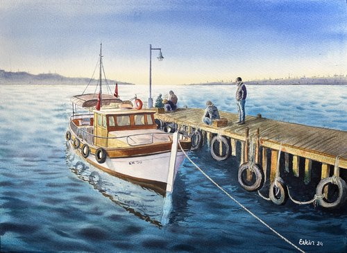 The Boat on the Pier. by Erkin Yılmaz
