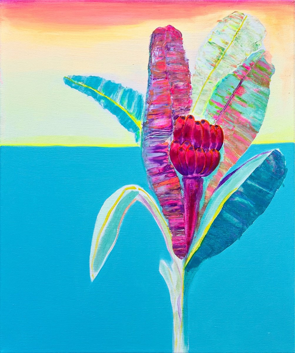 Organic Botanical Acrylic Painting By Kathryn Sillince, 20 X 24", 