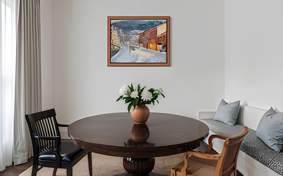 Snowy evening in Bergen