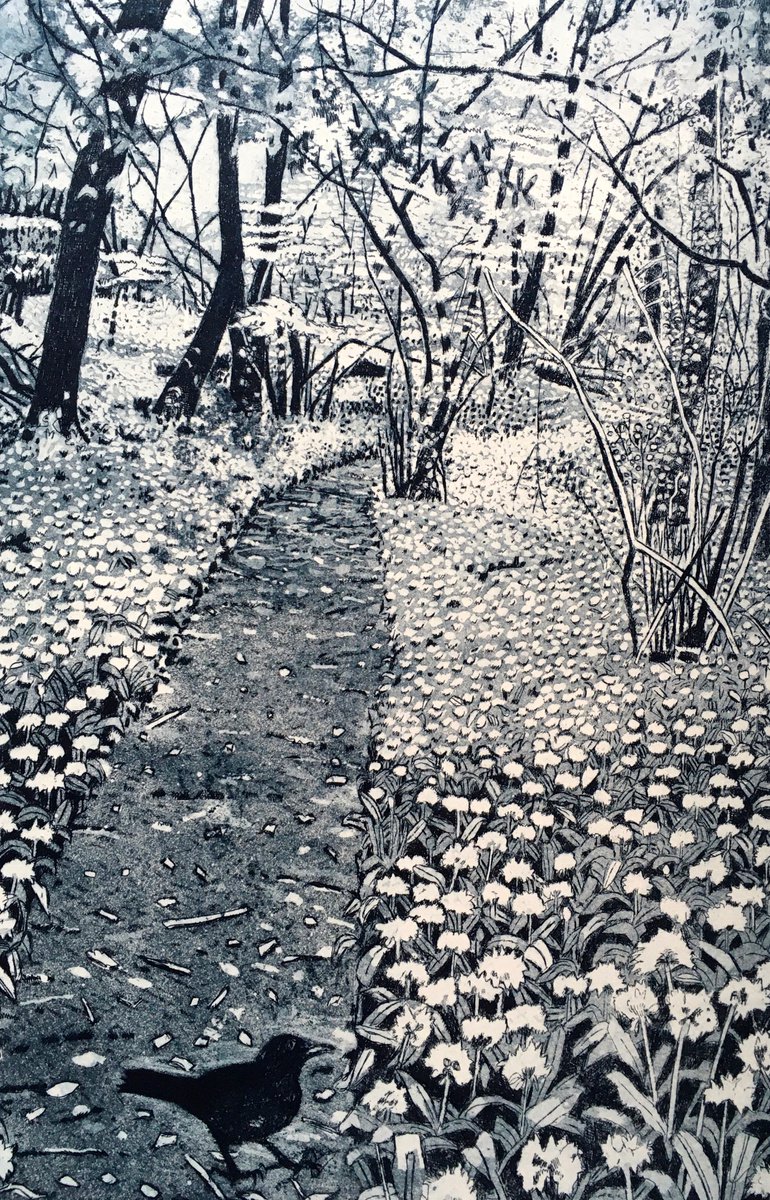 Illustrative Etchings & Engravings , Spring Walk By Janis Goodman, 12 X 18, Artwork For Sale On Artfinder
