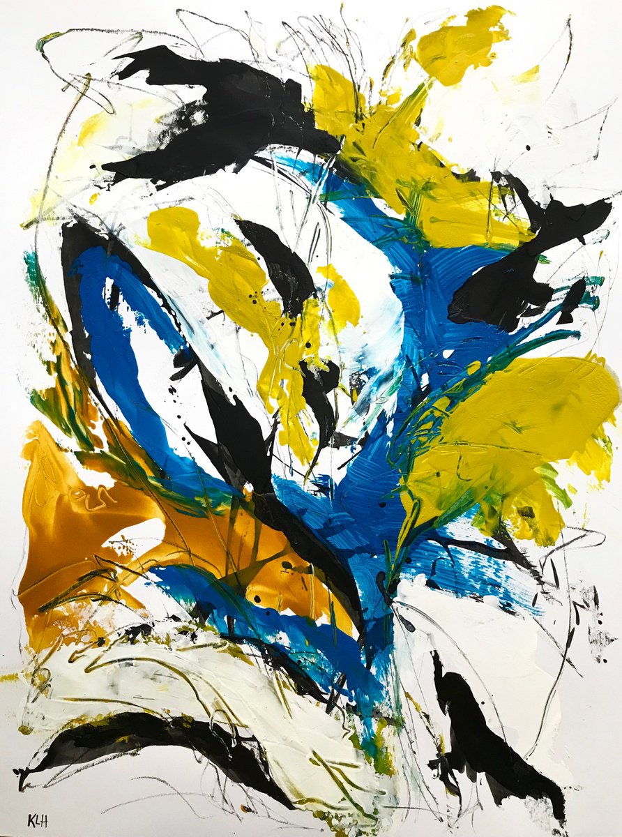 Organic Abstract Oil Painting By Kris Haas, 19 X 24", Playful Reality # 58, Original Artwork