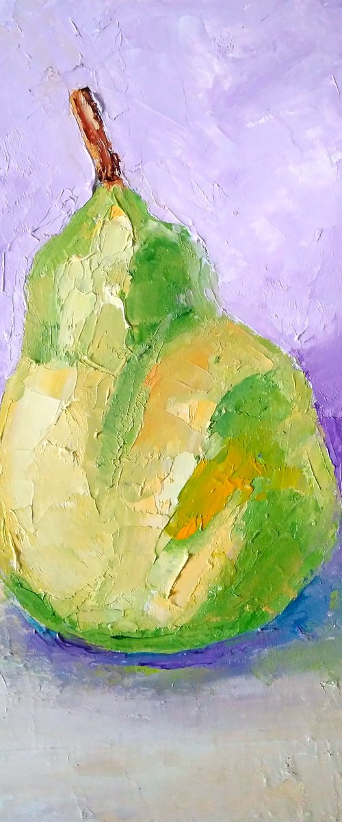 Pear Painting Fruit Still Life Artwork Kitchen Original Wall Art by Yulia Berseneva