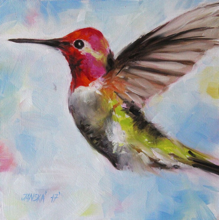 Hummingbird Oil Painting Birds Original Oil Pai Artfinder