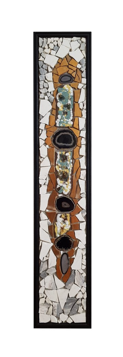 Organic Abstract Relief By Ognyan Hristov, 10 X 50", "Fragment - G12", Original Artwork