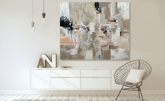 Tranquility - XL LARGE,  TEXTURED ABSTRACT ART – EXPRESSIONS OF ENERGY AND LIGHT. READY TO HANG!