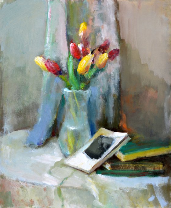 Still life with tulips