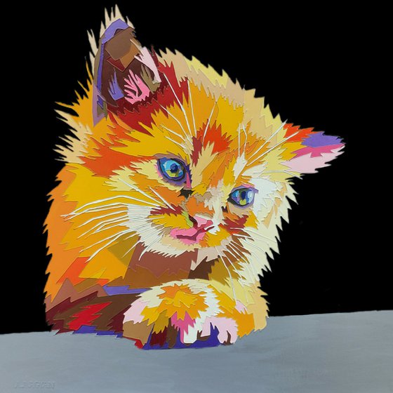 - Kitten - | MODERN STYLE PAINTING, NEW STYLE, ORIGINAL ARTWORK |