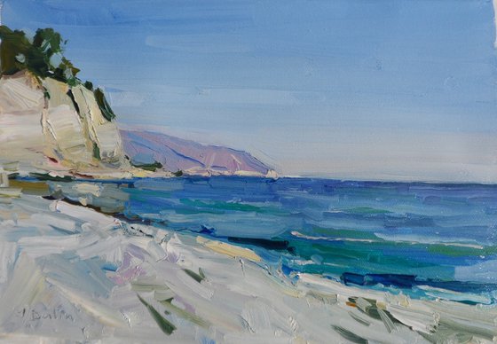 Mediterranean Sea Painting Spain Sea Landscape Painting Art Summer Painting