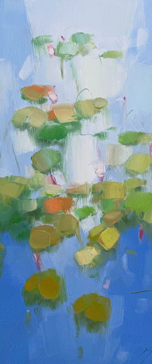 Waterlilies, Original oil painting, Handmade artwork, One of a kind by Vahe Yeremyan