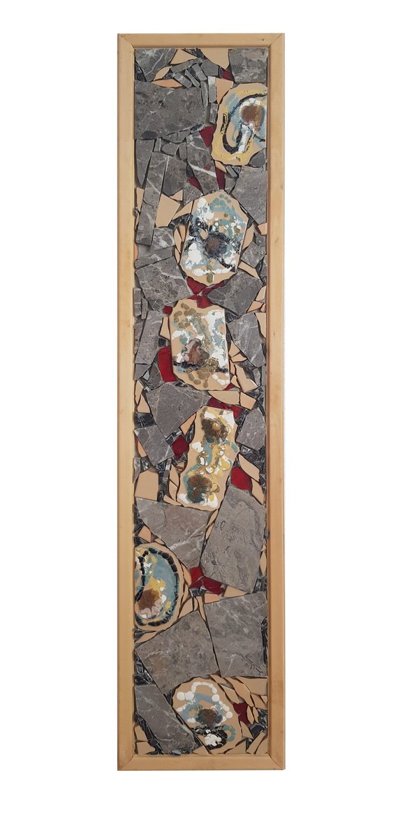 Organic Abstract Relief By Ognyan Hristov, 11 X 52", "Fragment - G02", Original Artwork