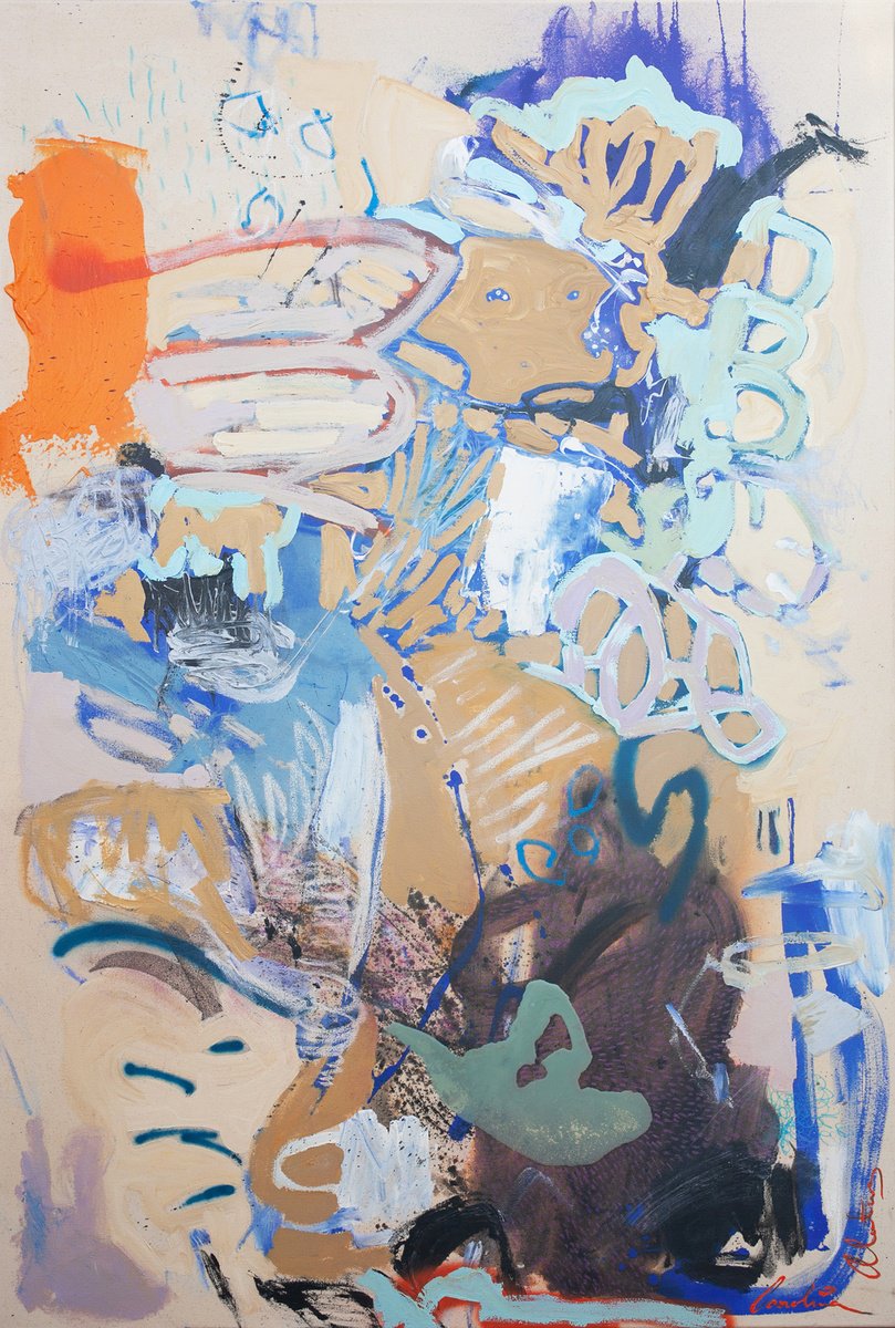 Saffron And Cobolt By Carolina Alotus, 39 X 59, Artwork For Sale On Artfinder