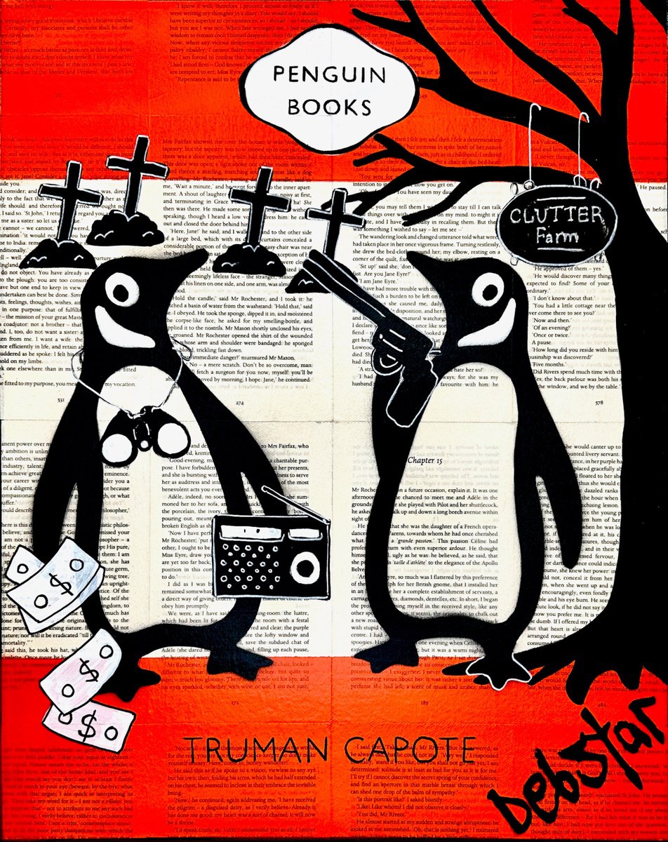 Urban And Pop Acrylic Painting , Penguin Books In Cold Blood By Deborah Lang, 16 X 20, Artwork For Sale On Artfinder