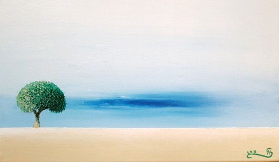 Lone tree #18, 40x40cm, ready to hang