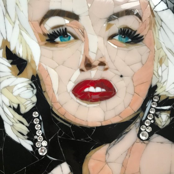 Mosaic women portrait celebrities Marilyn Monroe