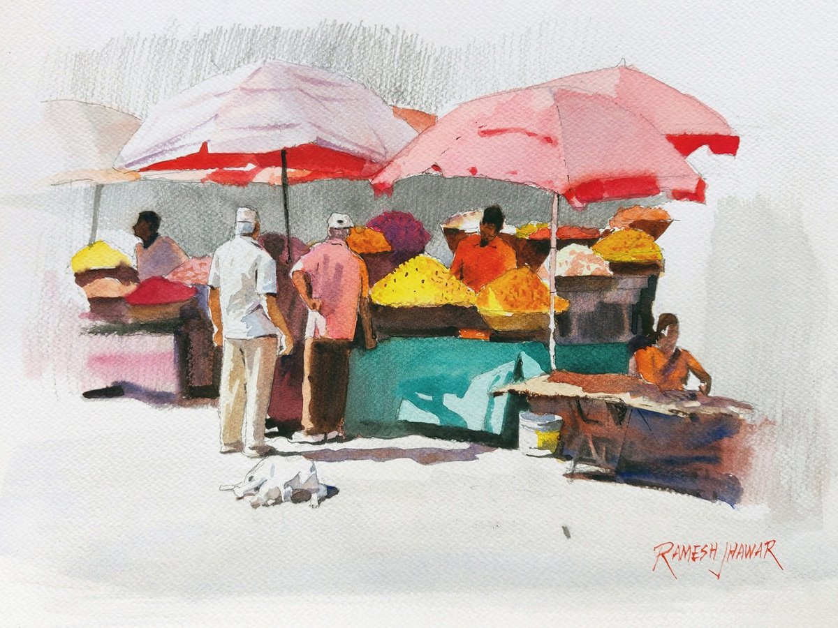 Flower vendors by Ramesh Jhawar