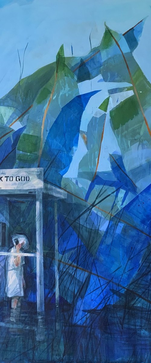 Talk to God, Spiritual Art, Acrylic 110x120cm by Liona de Liv