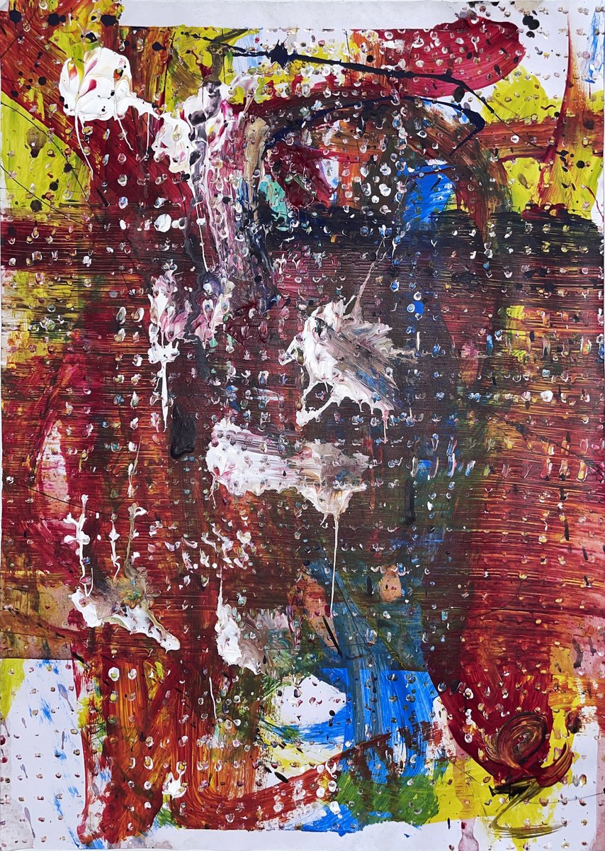 Abstract Acrylic Painting By Mattia Paoli, 8 X 12", Terraferma Viii, Original Artwork