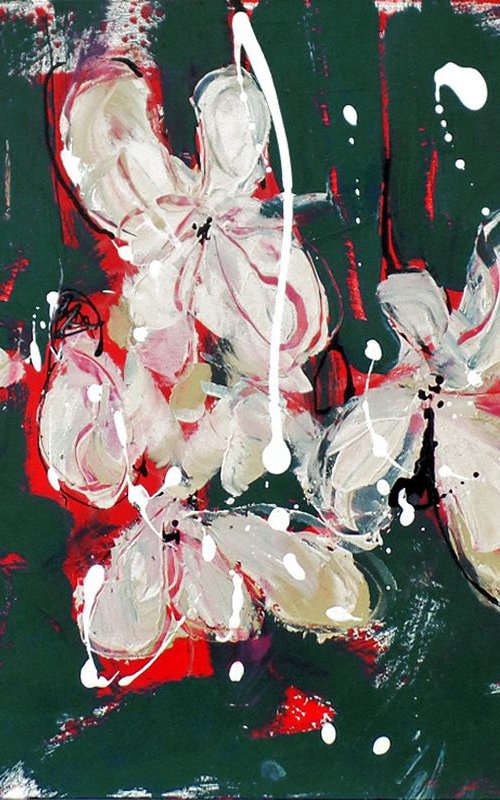 Magnolias Nightime (Number 3) - an abstract study by Irene Wilkes