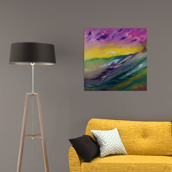 This is not a landscape, 80x80 cm,  LARGE XL, Original abstract painting, oil on canvas