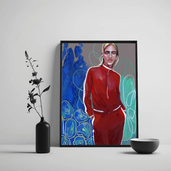 Red Woman Portrait