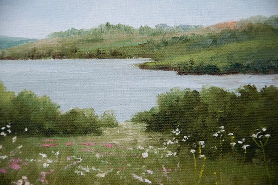 River landscape. Oil painting. 8 x 10in.