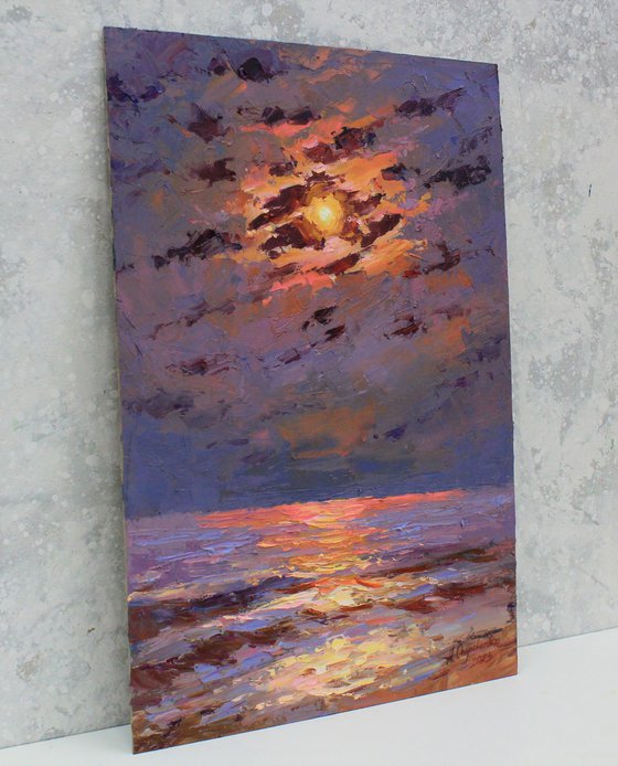 Moon over the sea