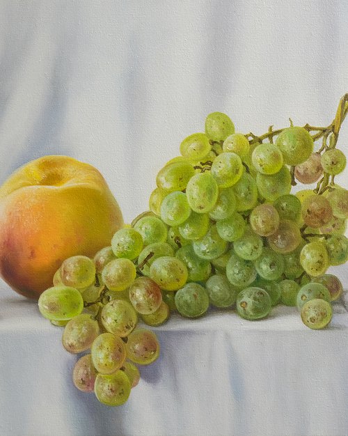 Peaches and grapes by Eduard Zhaldak