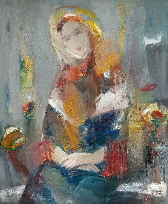 Bride 60x50cm ,oil/canvas, abstract portrait