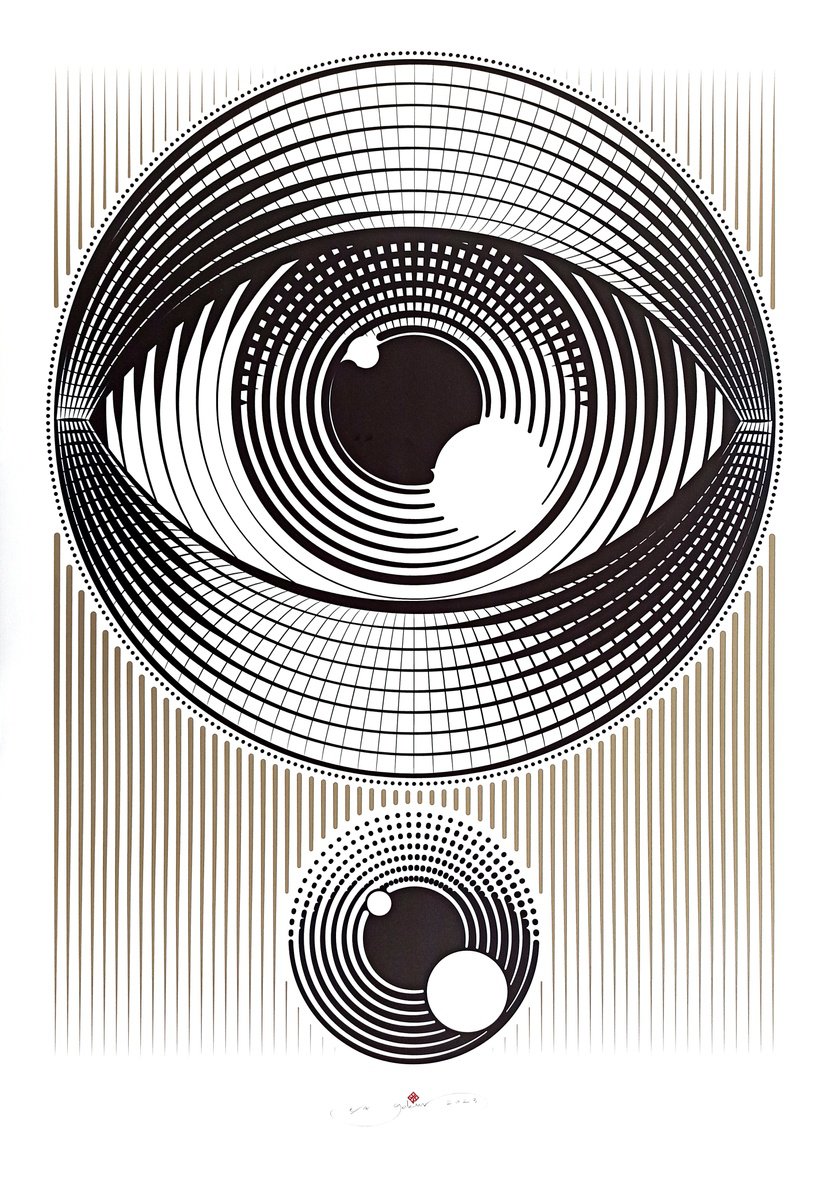 Graphic Abstract Giclee Print By Gokhan Okur, 28 X 39, My Eyes 04, Original Artwork