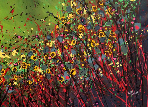 Northern Bright - Extra Large original abstract floral landscape
