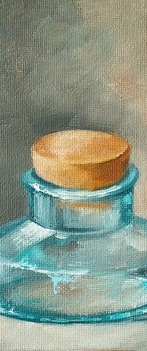 Glass Bottle Oil Painting by Natalia Langenberg