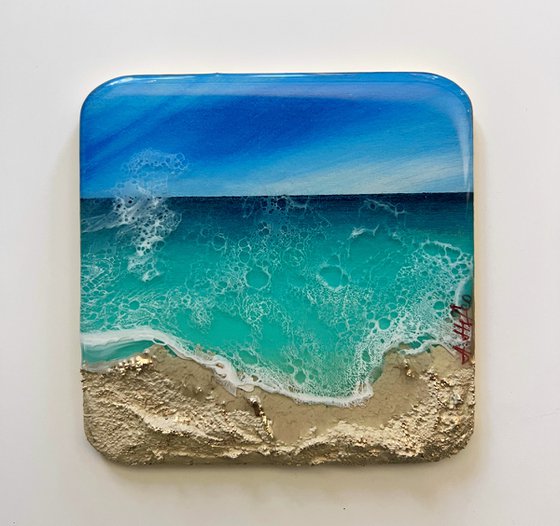 "Little wave" #5 - Miniature ocean painting