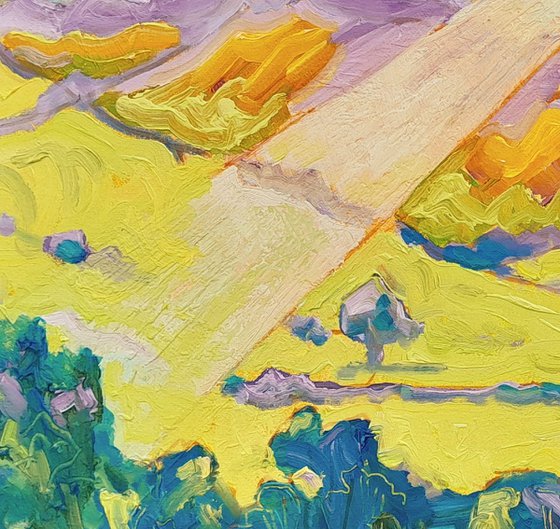 Sudden Sun Over Hills