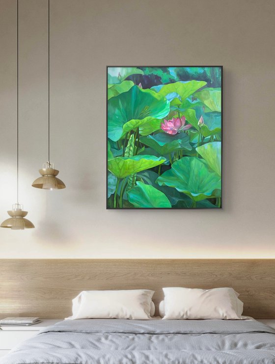 Blooming lotuses. Maturity