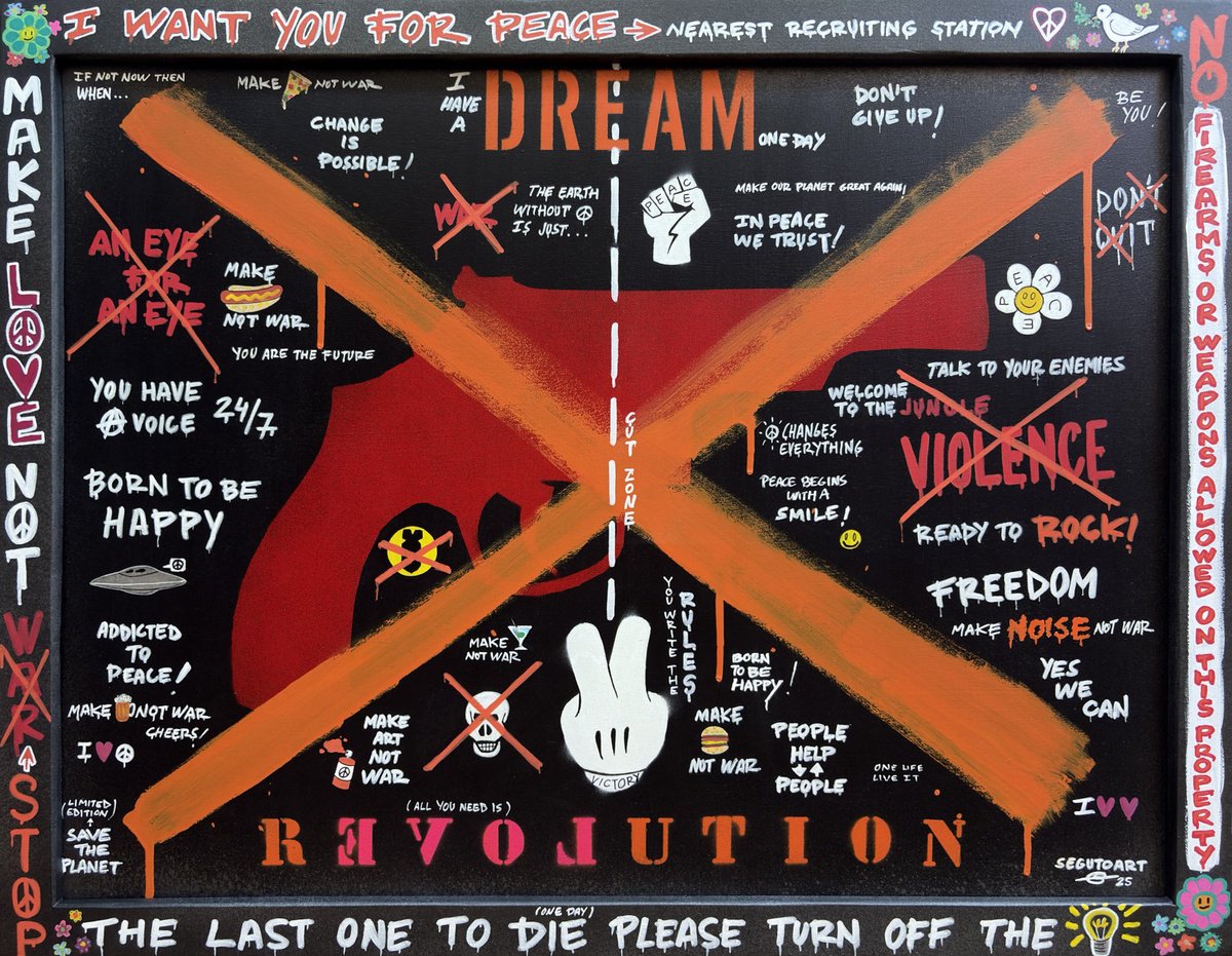 Urban And Pop Still Life Painting By Segutoart, 32 X 25", Revolution, Original Artwork