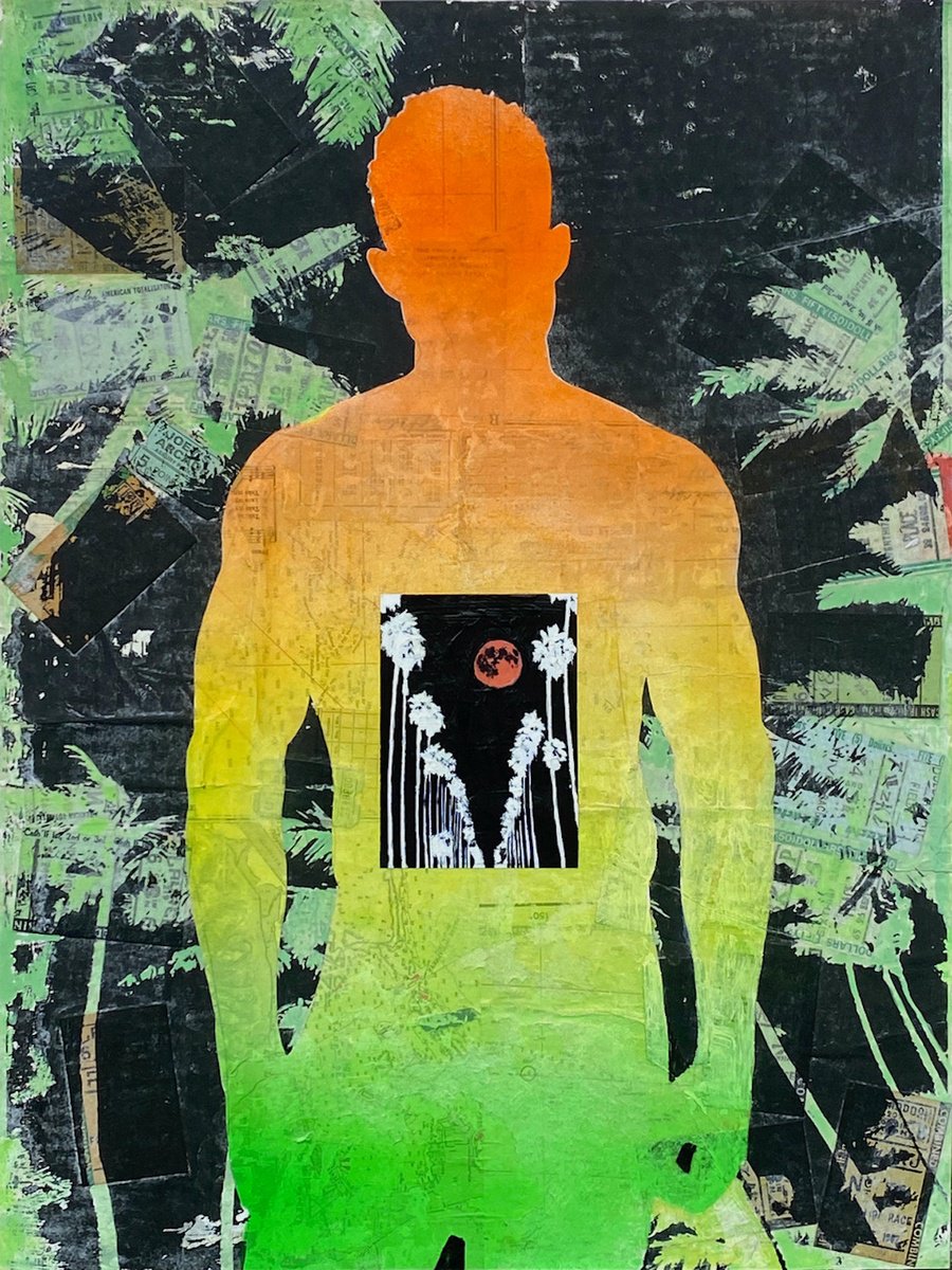 Portrait Collage By Adam Collier Noel, 18 X 24, New Eden, Original Artwork