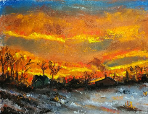 Sunset at Winter by Richard Eijkenbroek