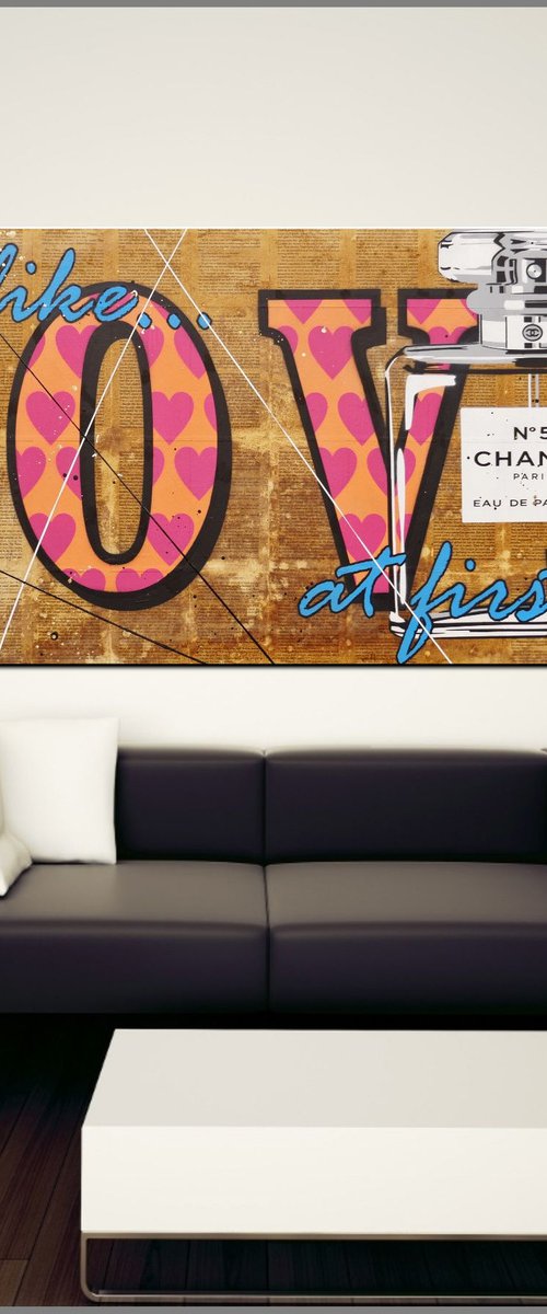 It Was Love 160cm x 60cm Chanel Book Page Urban Pop Art by Franko